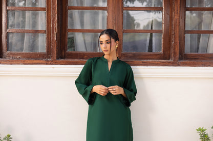 2 PC Khaddar Solid FSK 03 – Bottle Green