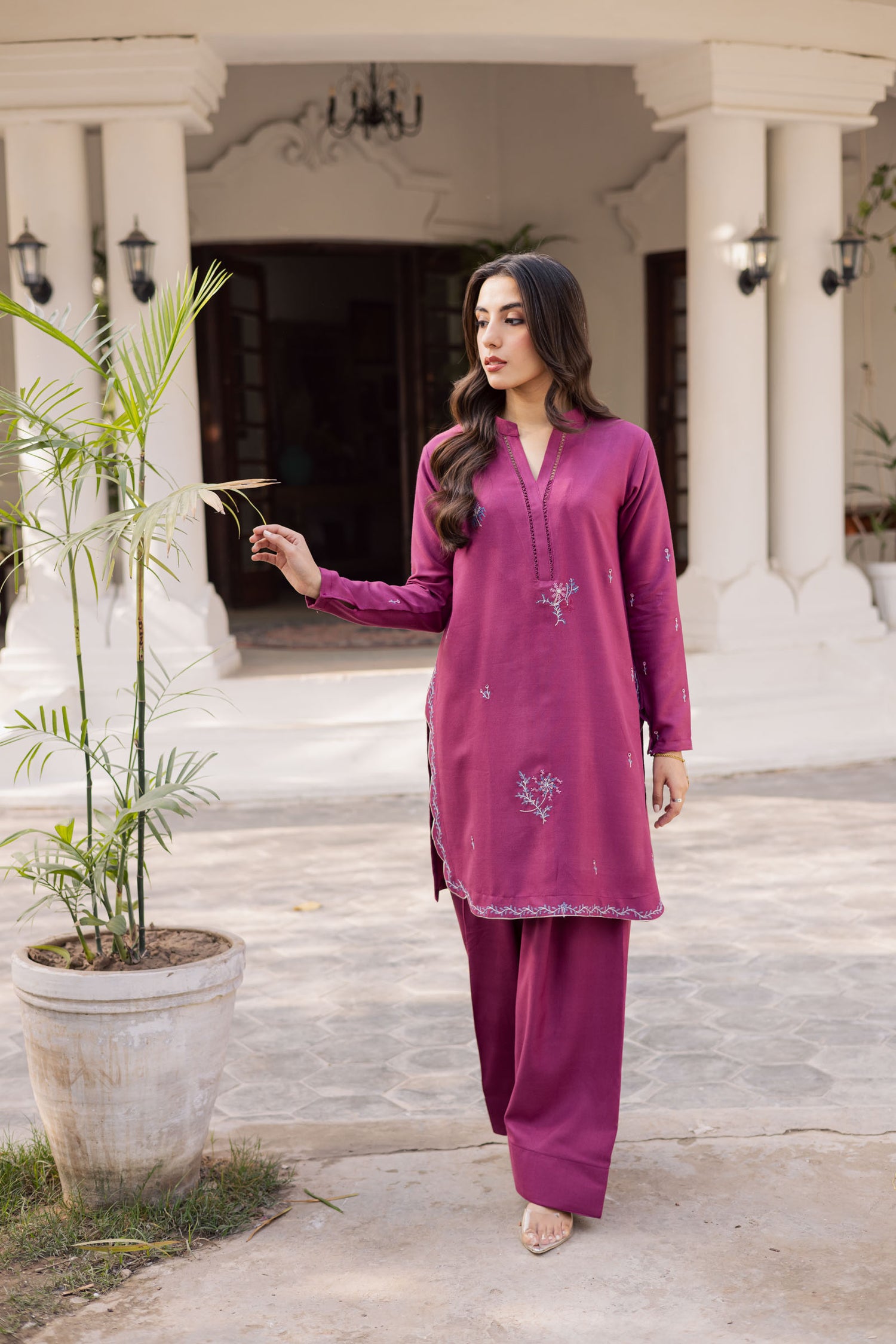 2PC Winter Embroidered Dress - 1212