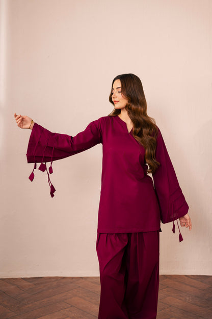 2PC Corset Dress - 08 Dark Plum