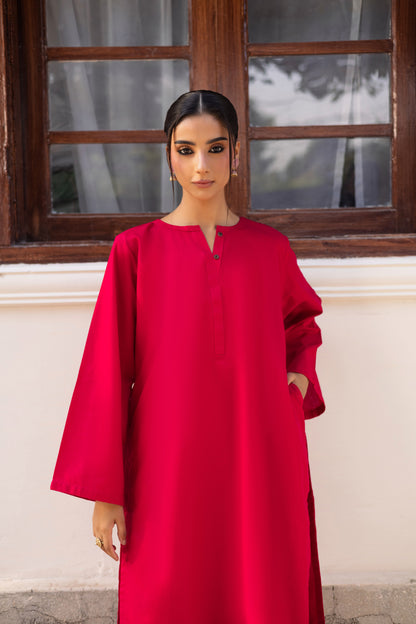 2 PC Khaddar Solid PSK 01 - Shocking Pink