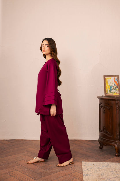 2PC Corset Dress - 08 Dark Plum