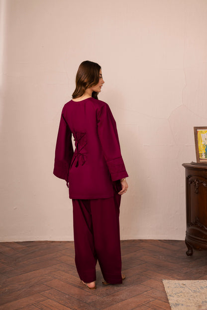 2PC Corset Dress - 08 Dark Plum