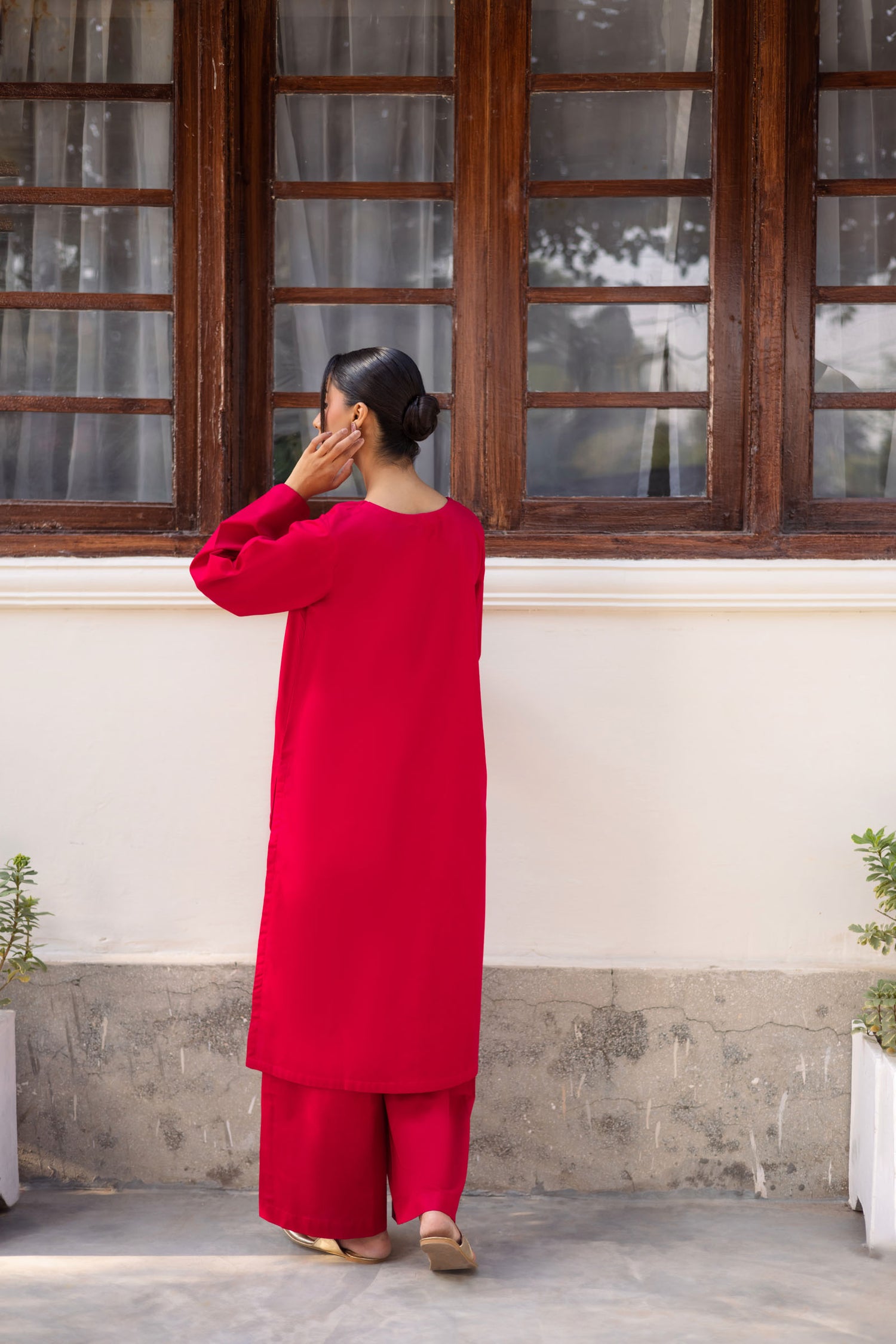 2 PC Khaddar Solid PSK 01 - Shocking Pink