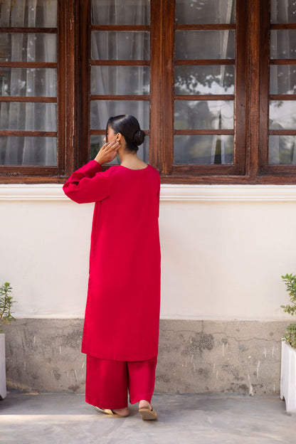 2 PC Khaddar Solid PSK 01 - Shocking Pink