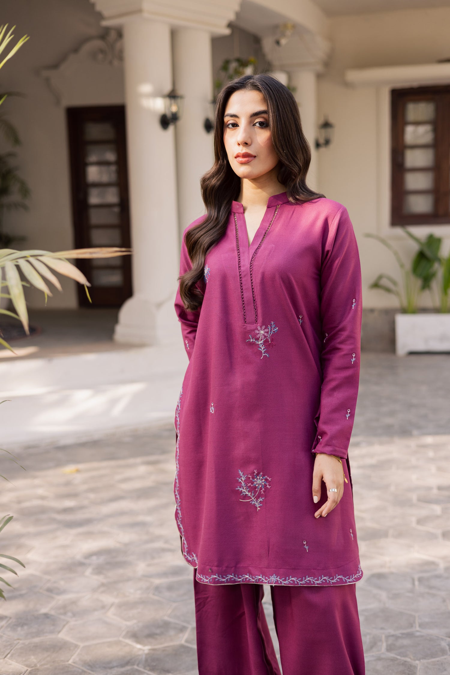 2PC Winter Embroidered Dress - 1212