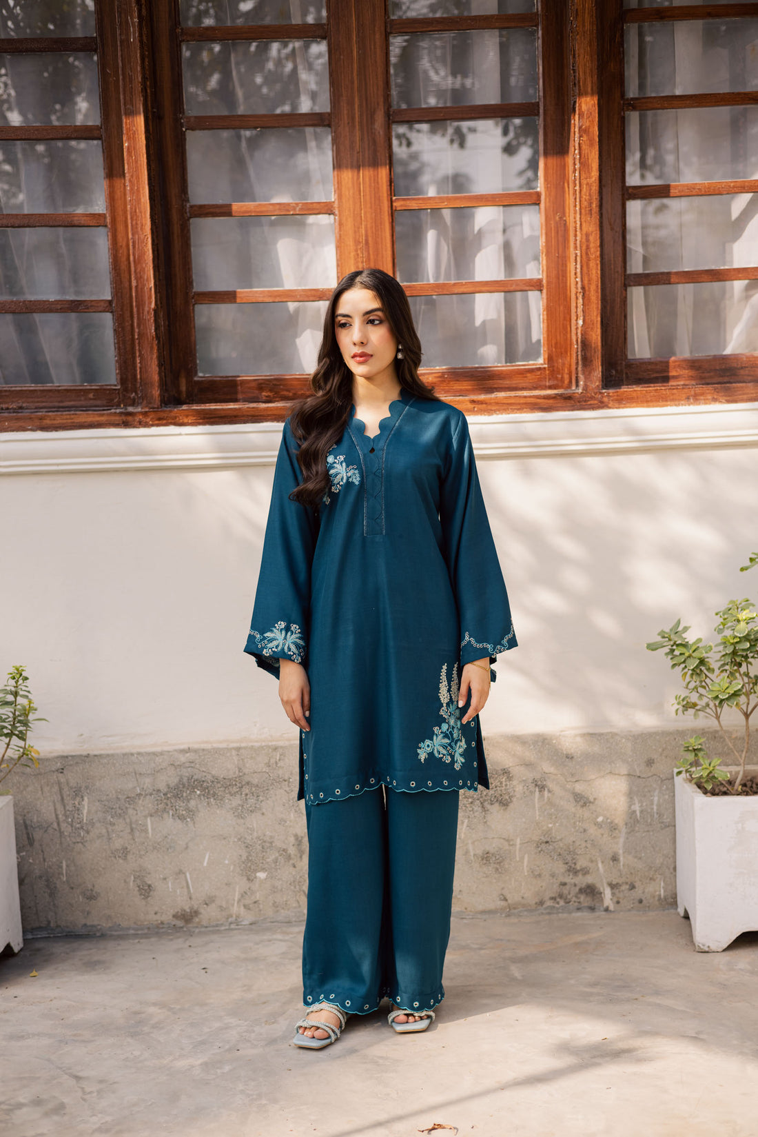 2PC Winter Embroidered Dress - 1191