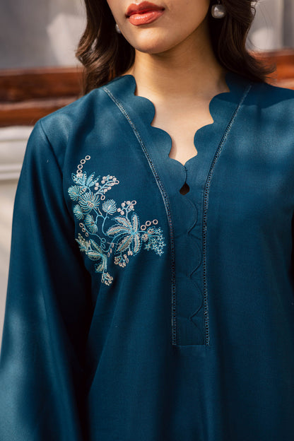 2PC Winter Embroidered Dress - 1191