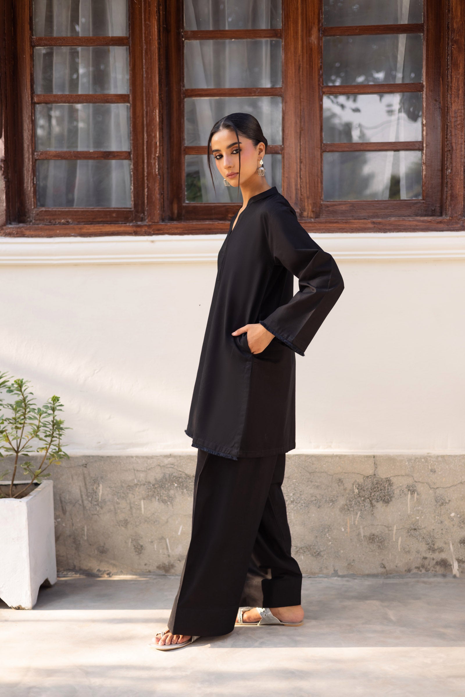 2 PC Khaddar Solid FSK 03 – Black