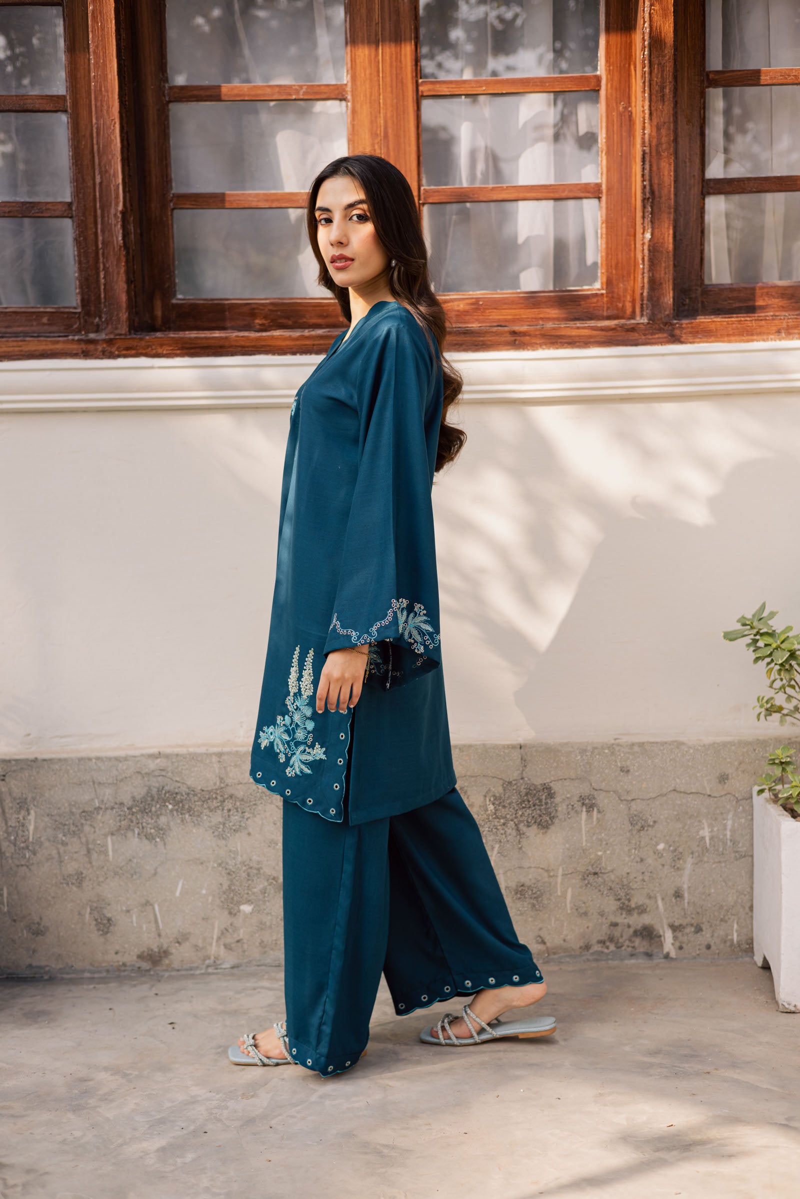 2PC Winter Embroidered Dress - 1191