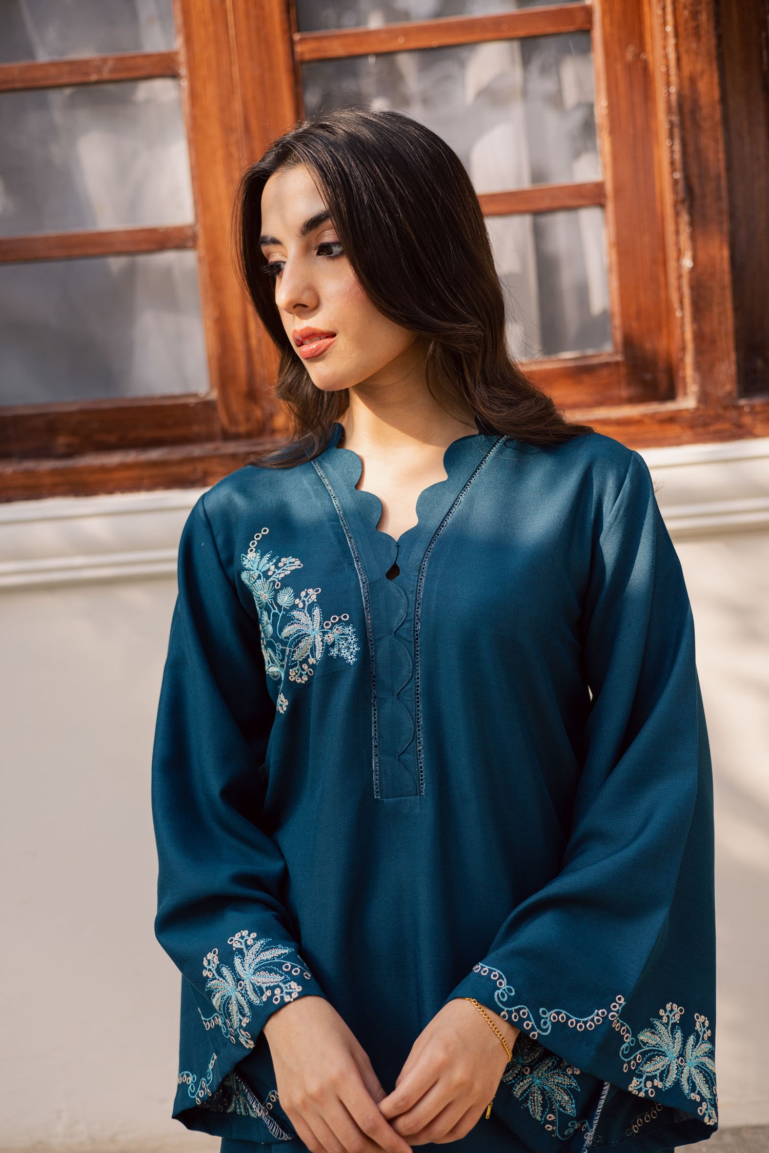 2PC Winter Embroidered Dress - 1191