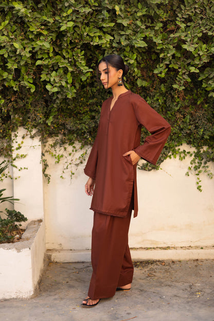 2 PC Khaddar Solid FSK 03 – Chocolate Brown