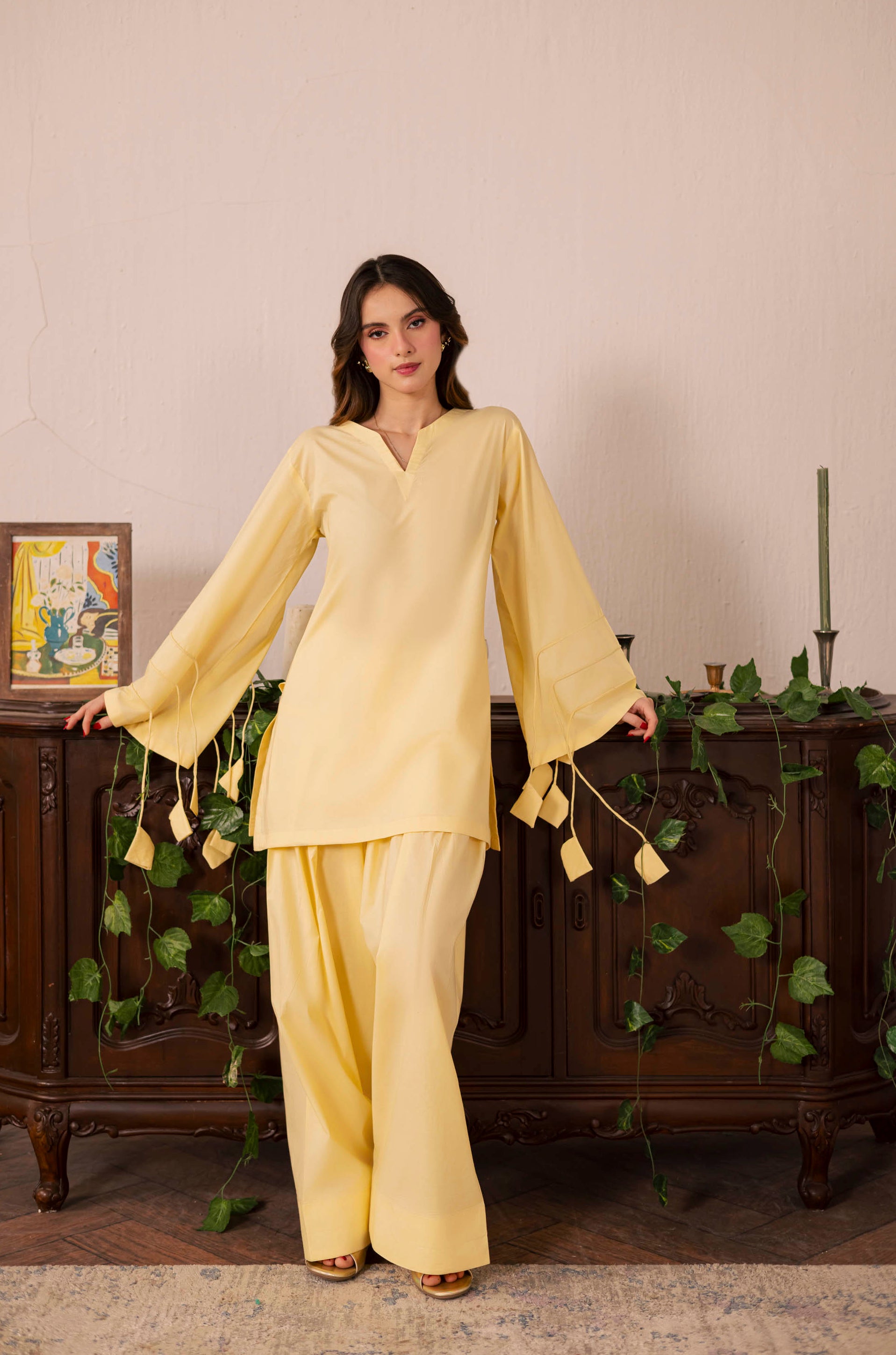 2PC Corset Dress - 04 Butter Yellow