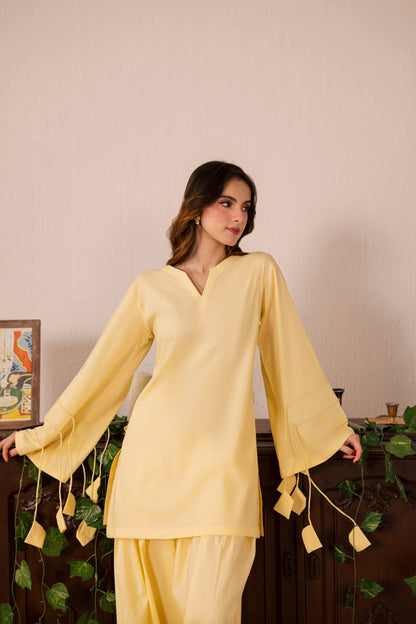 2PC Corset Dress - 04 Butter Yellow