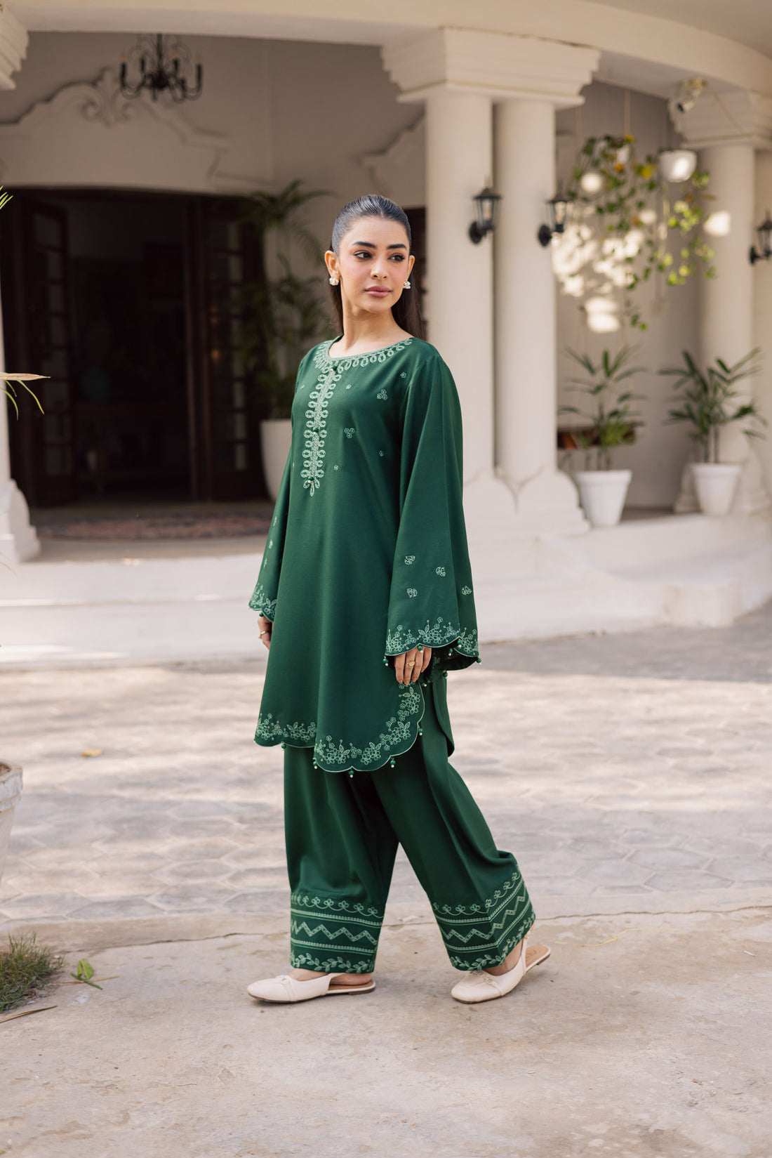 2PC Winter Embroidered Dress - 1183