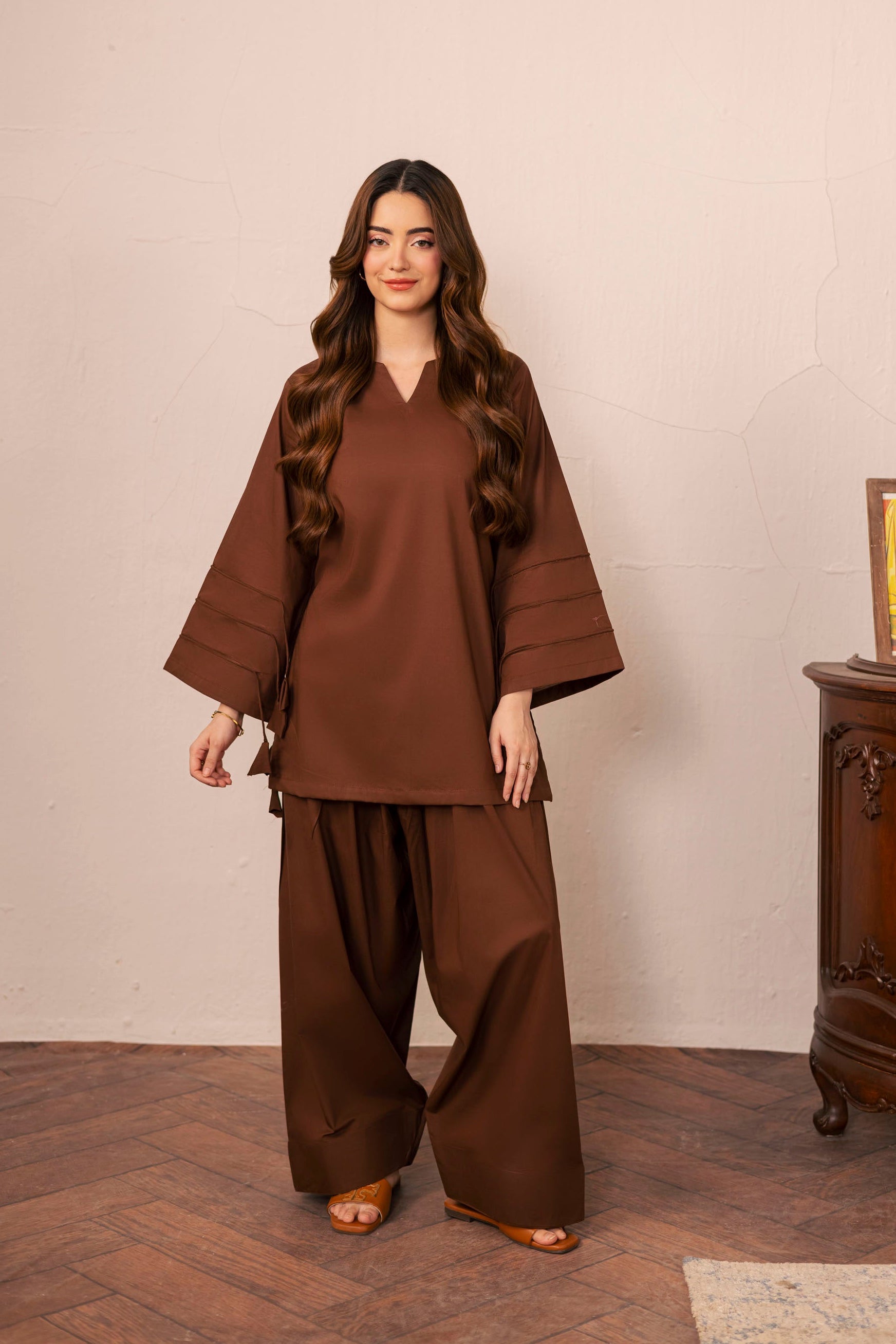 2PC Corset Dress - 03 Dark Brown