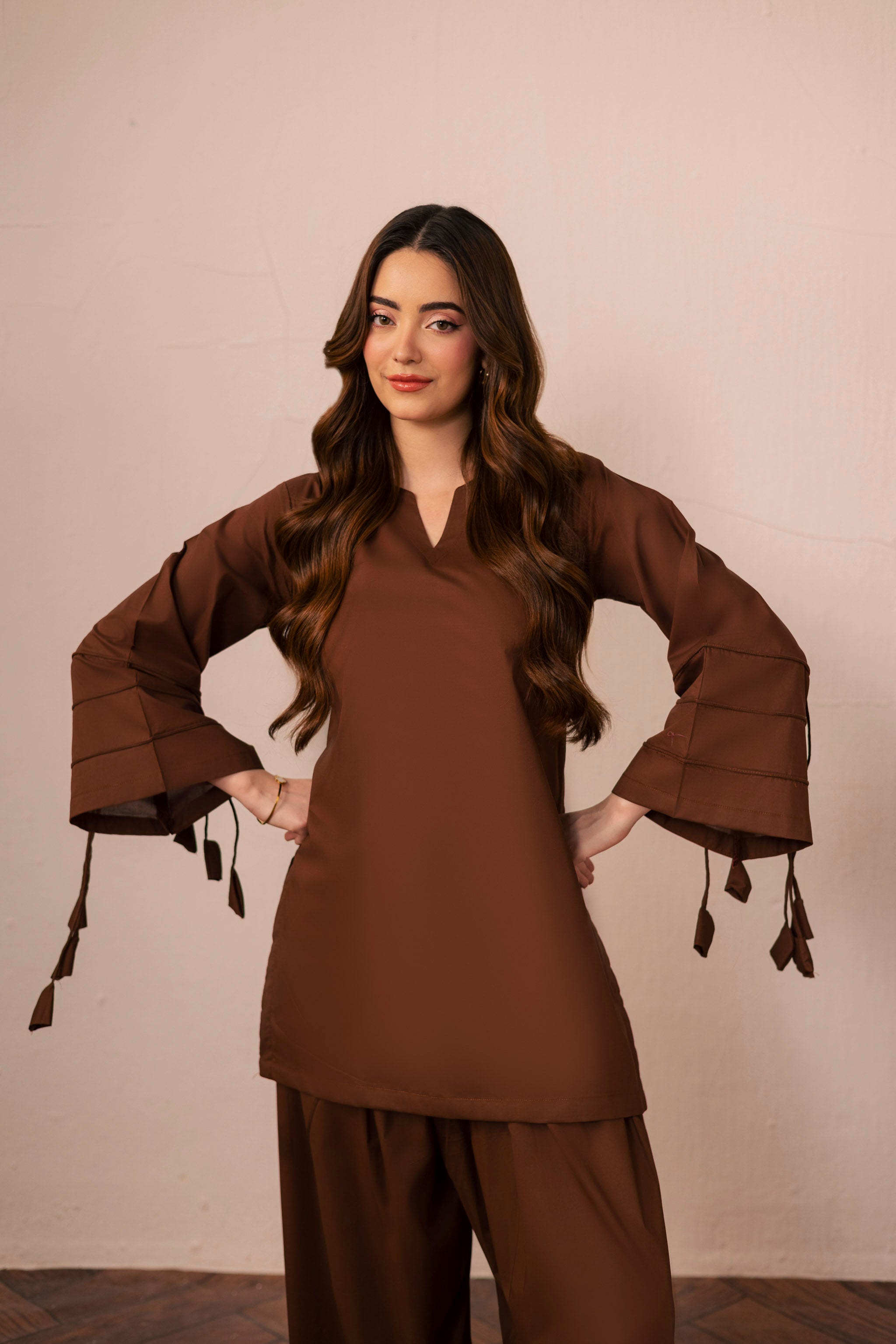 2PC Corset Dress - 03 Dark Brown