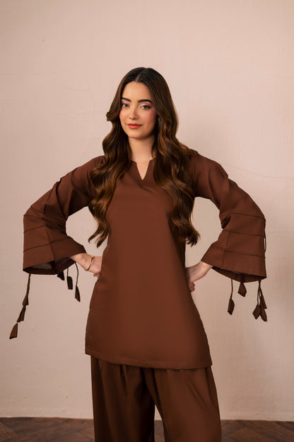 2PC Corset Dress - 03 Dark Brown