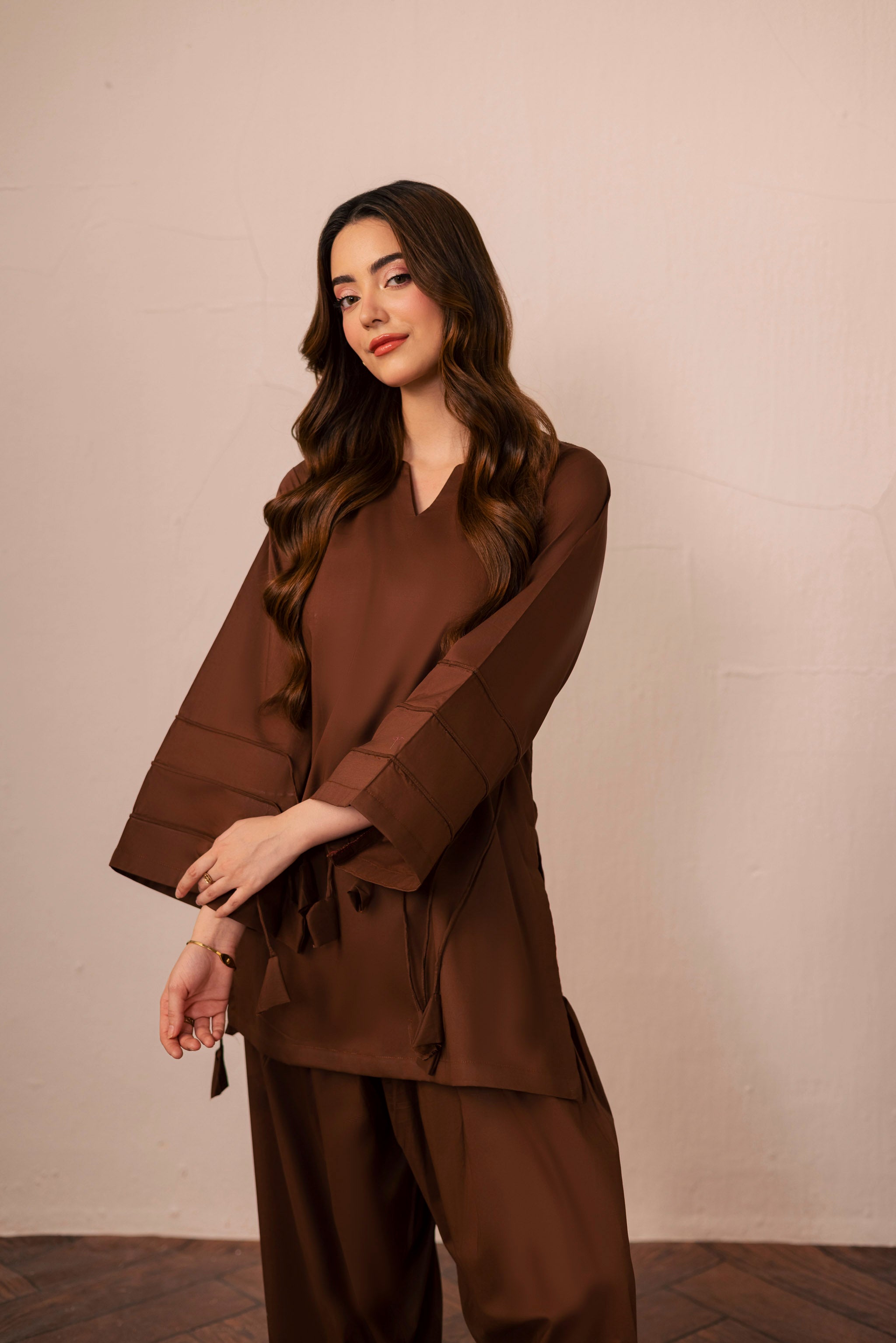 2PC Corset Dress - 03 Dark Brown