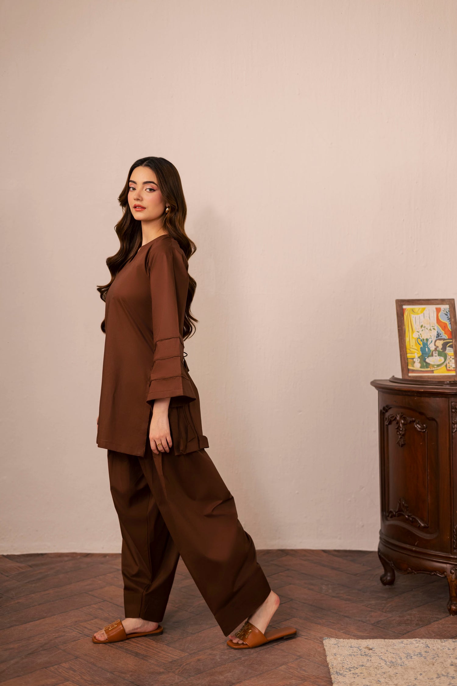 2PC Corset Dress - 03 Dark Brown
