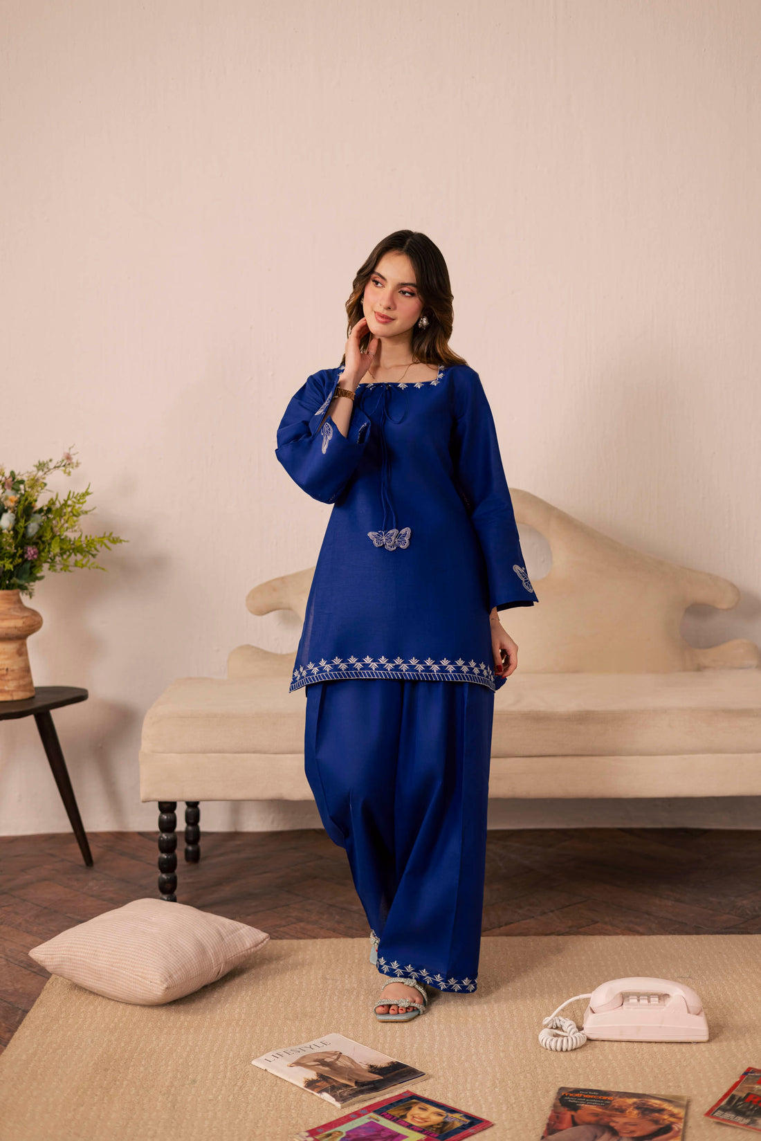 2PC Summer Embroidered Dress - 1242