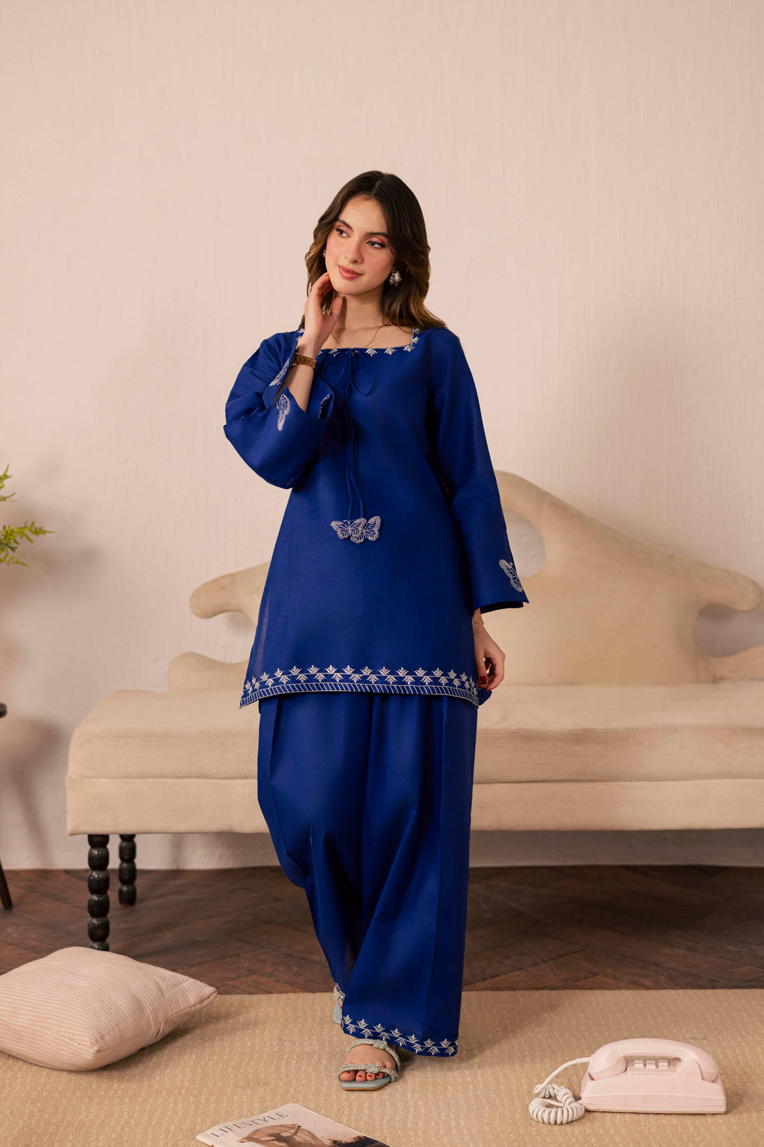2PC Summer Embroidered Dress - 1242