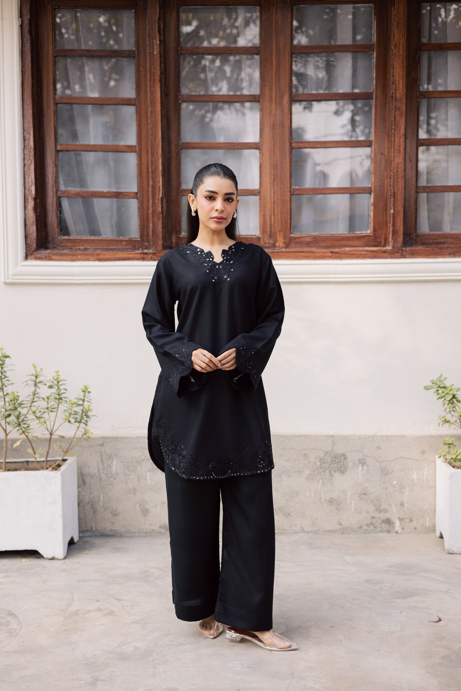 2PC Winter Embroidered Dress - 1208