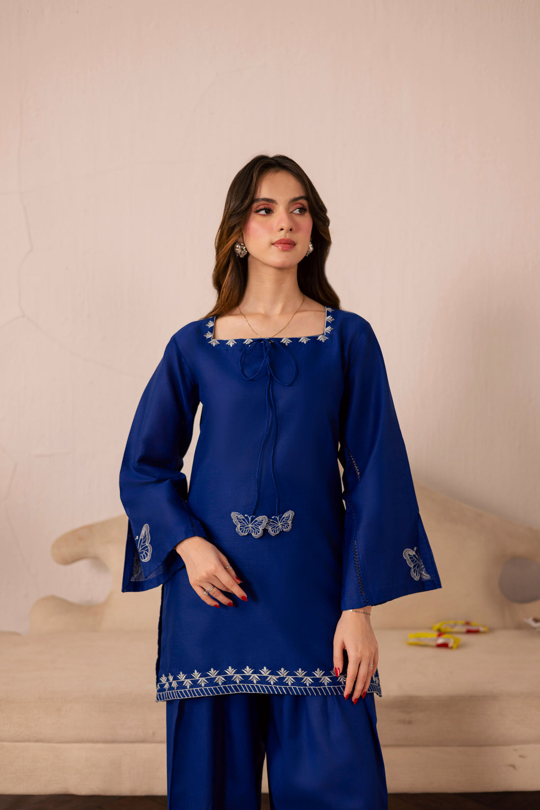 2PC Summer Embroidered Dress - 1242