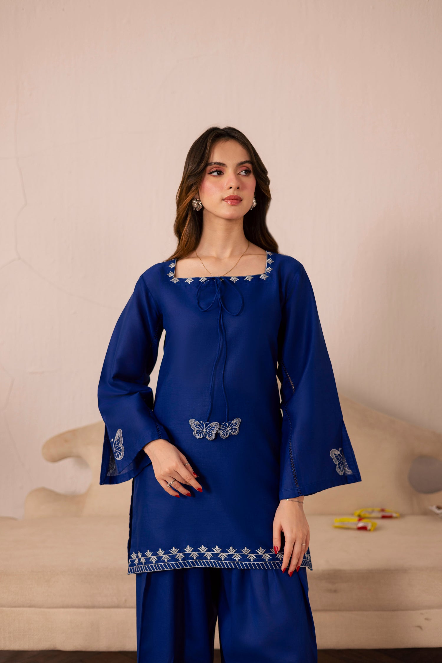 2PC Summer Embroidered Dress - 1242