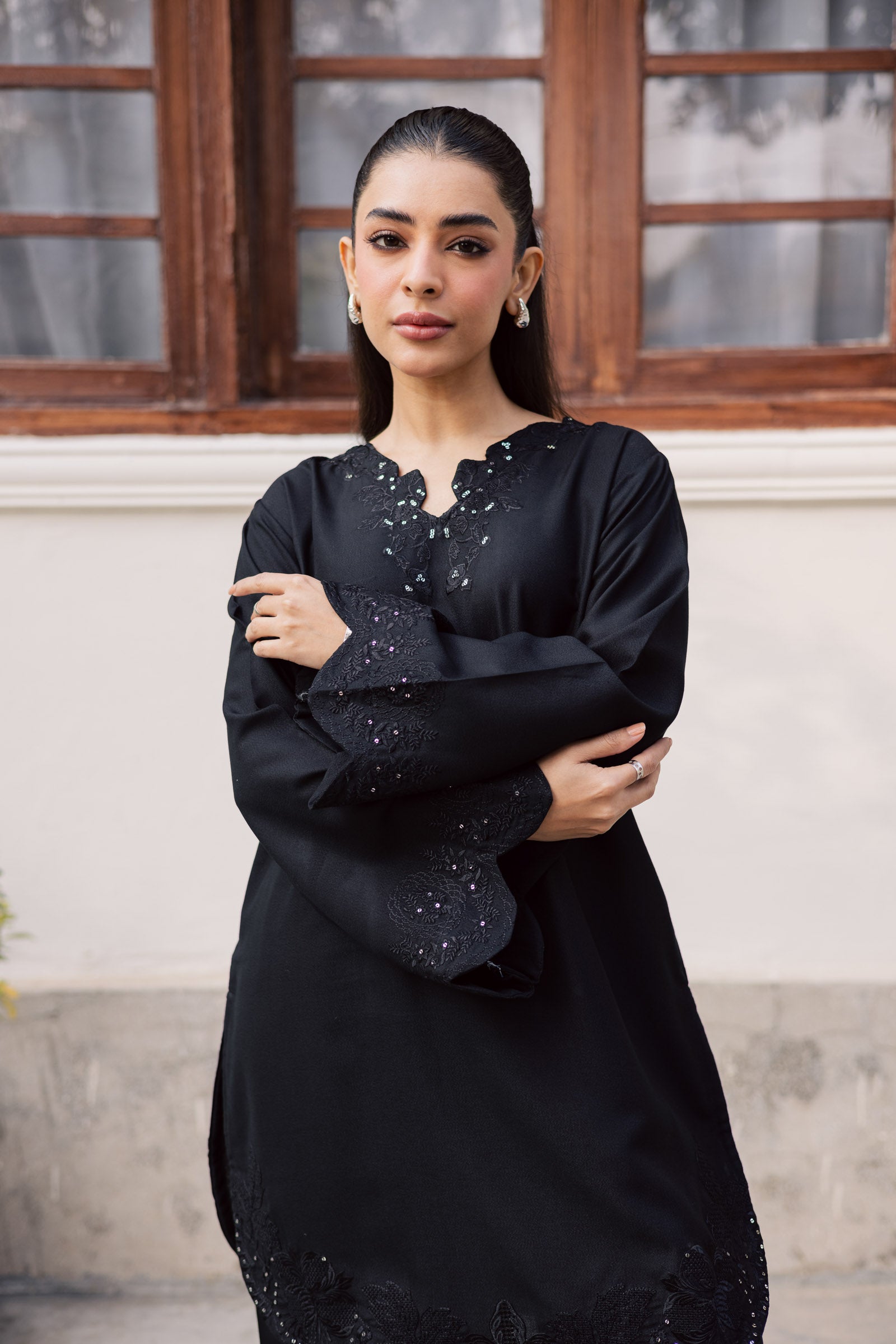 2PC Winter Embroidered Dress - 1208