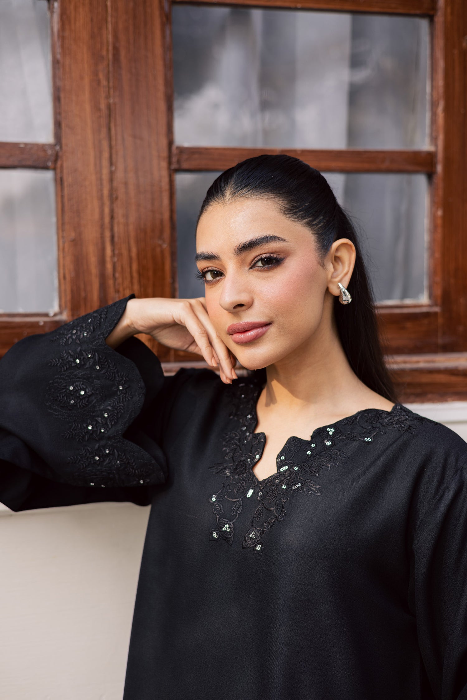 2PC Winter Embroidered Dress - 1208