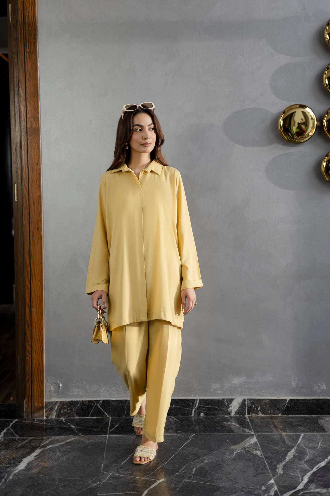 Solid 2PC Dress - SP-03 Butter Yellow