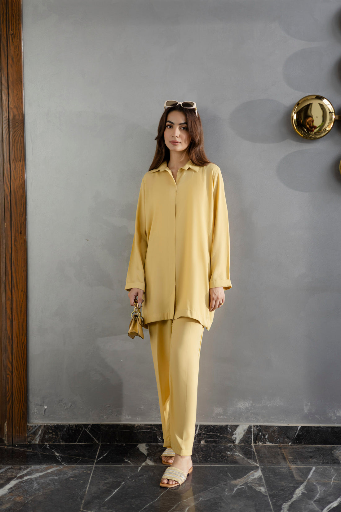 Solid 2PC Dress - SP-03 Butter Yellow