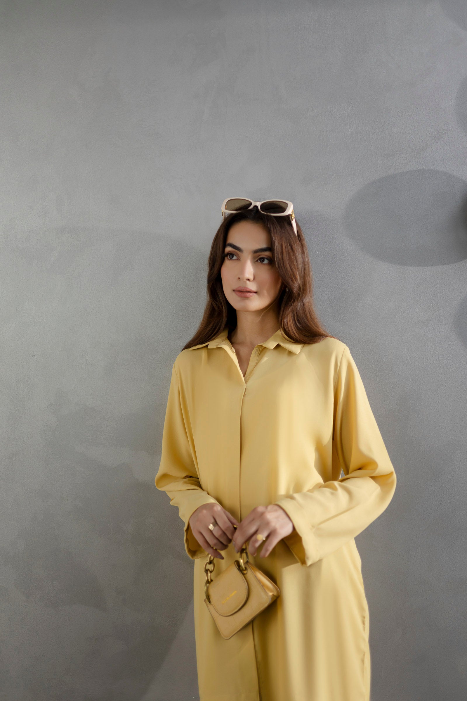 Solid 2PC Dress - SP-03 Butter Yellow