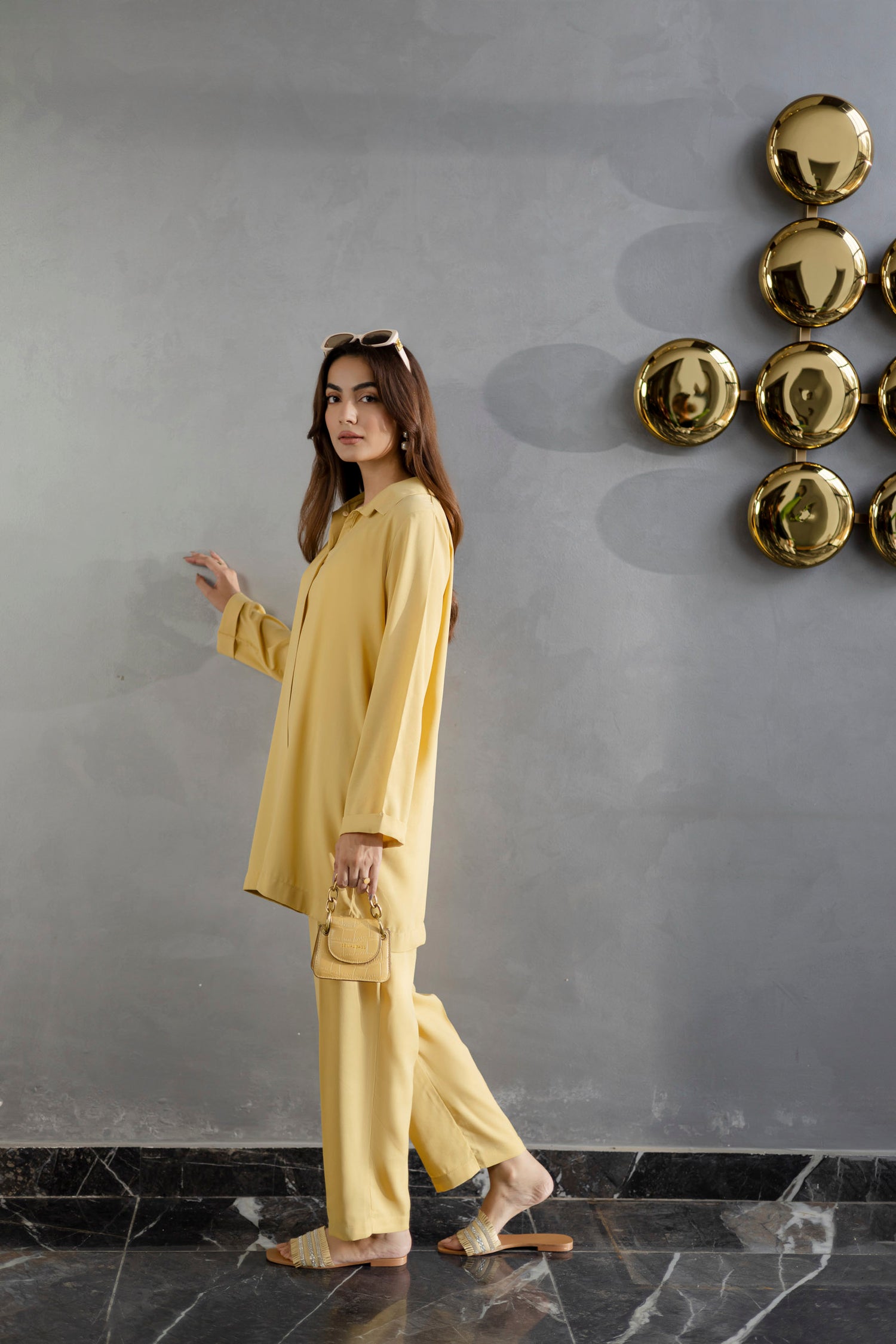 Solid 2PC Dress - SP-03 Butter Yellow