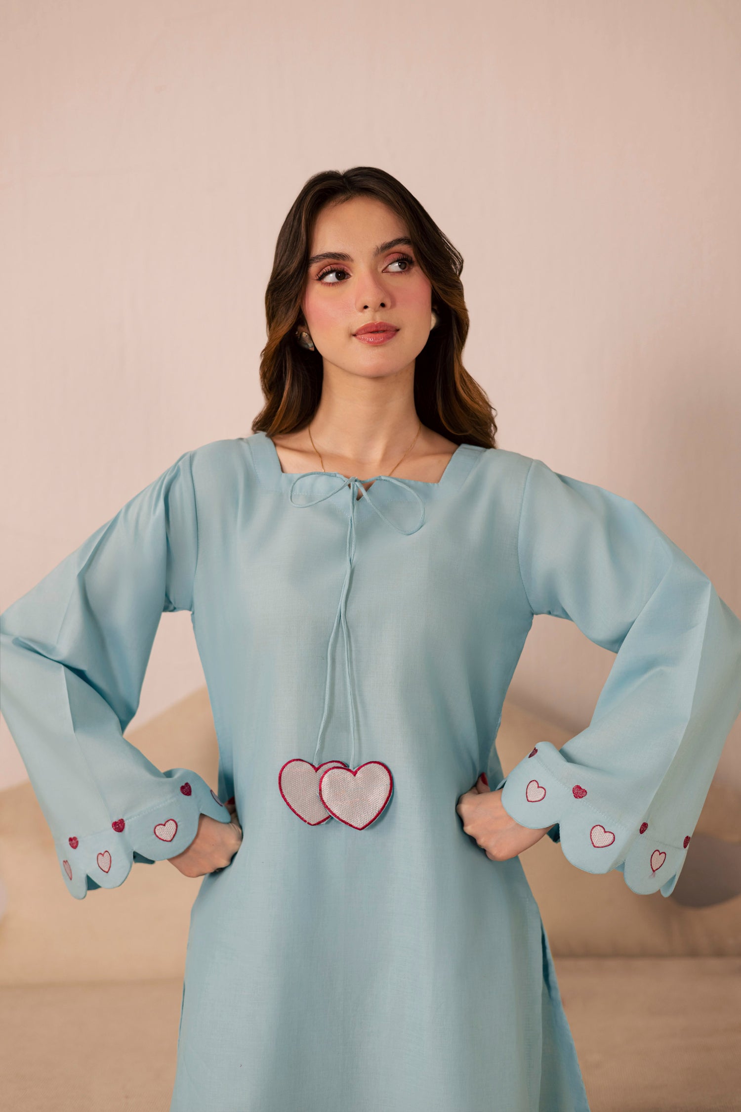 2PC Summer Embroidered Dress - 1240