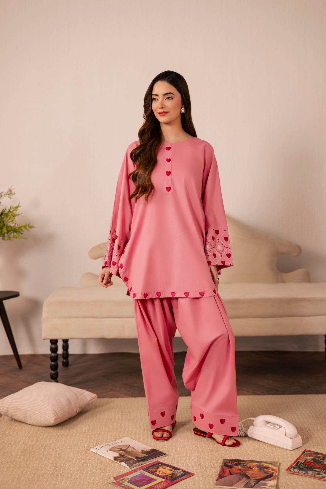 2PC Summer Embroidered Dress - 1241