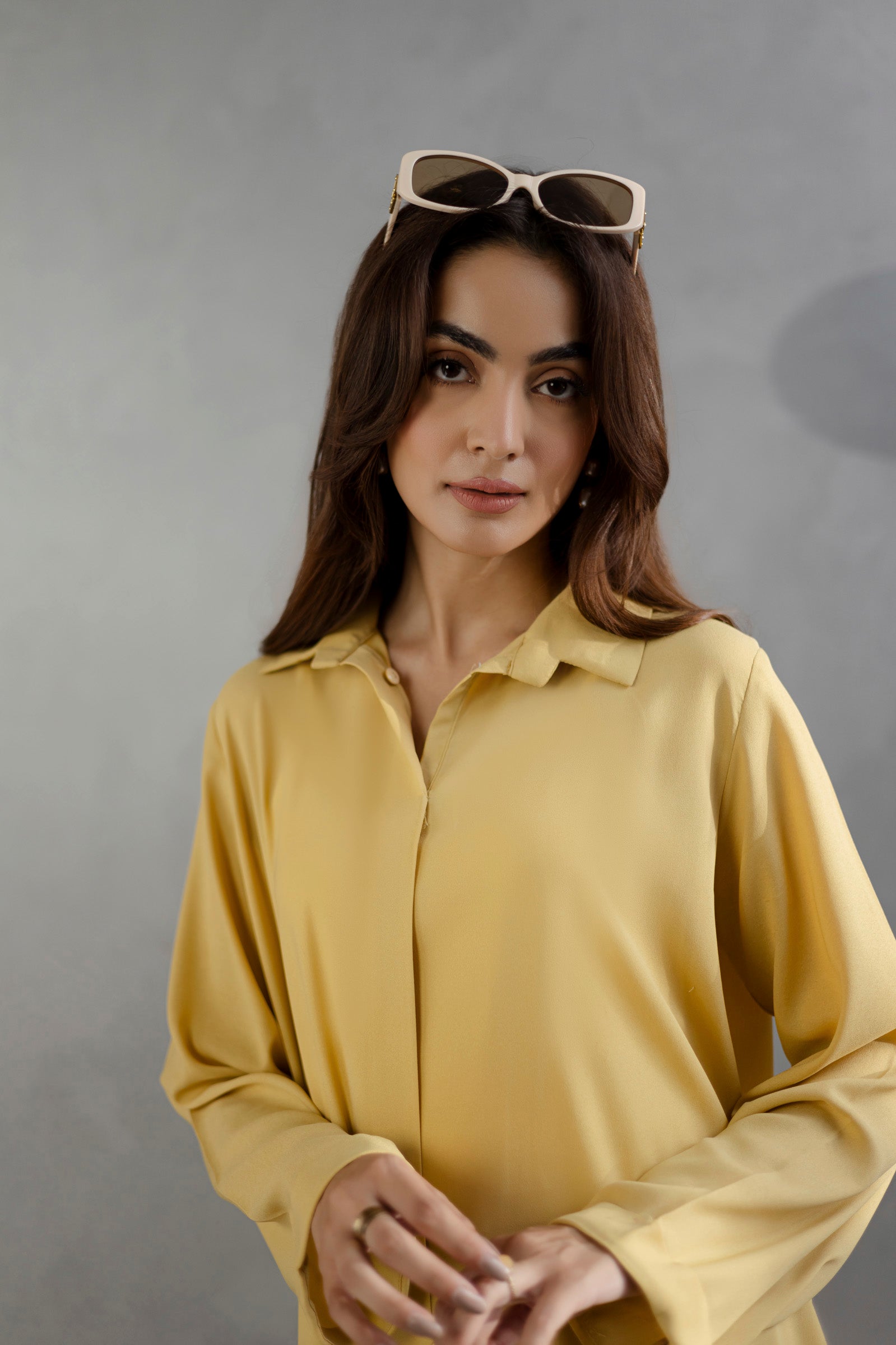 Solid 2PC Dress - SP-03 Butter Yellow