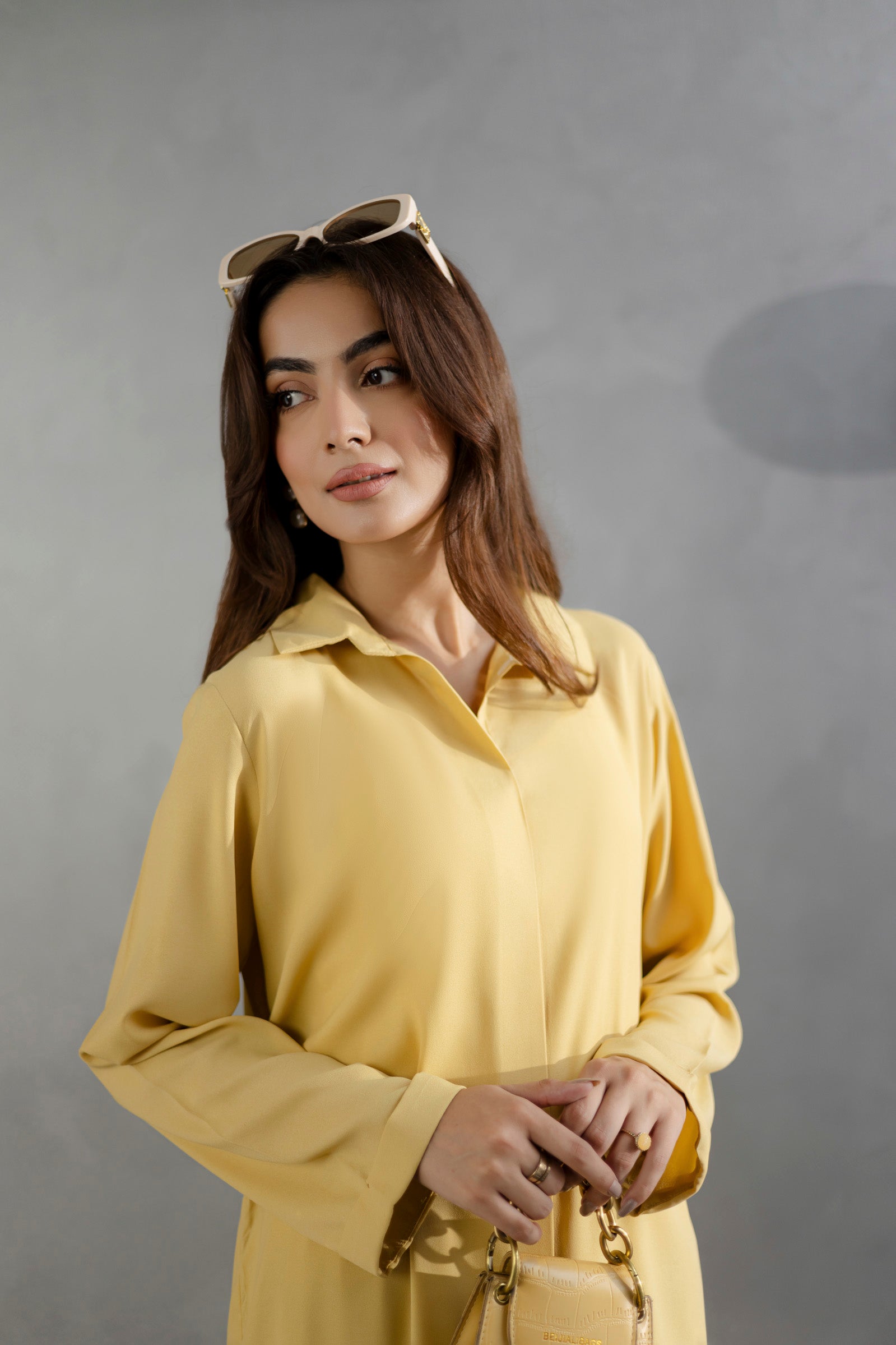 Solid 2PC Dress - SP-03 Butter Yellow