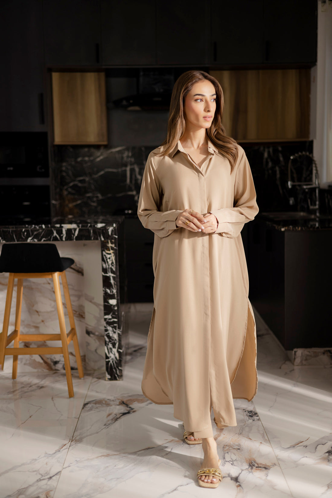 Solid 2PC Dress - SP-02 Skin