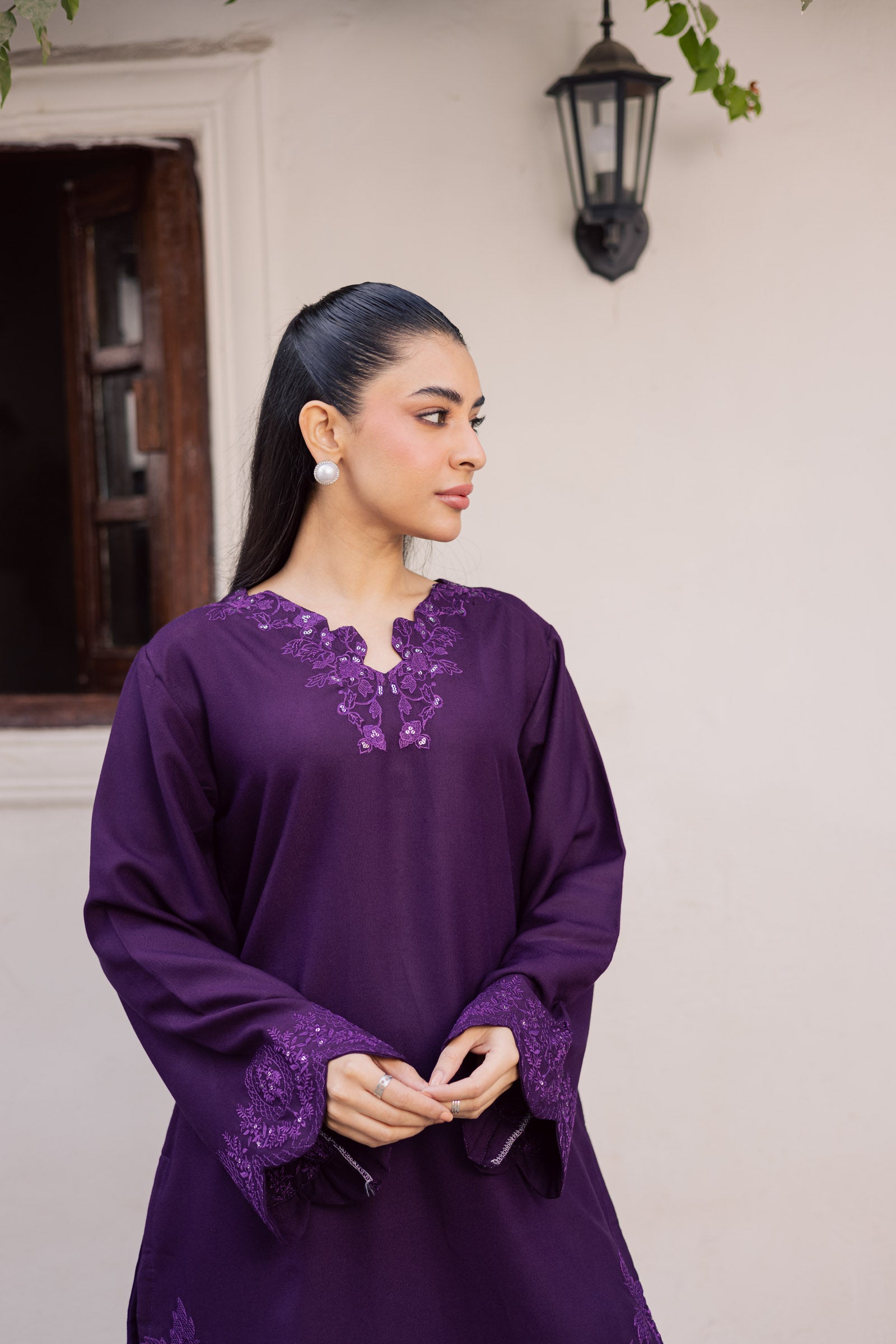 2PC Winter Embroidered Dress - 1209