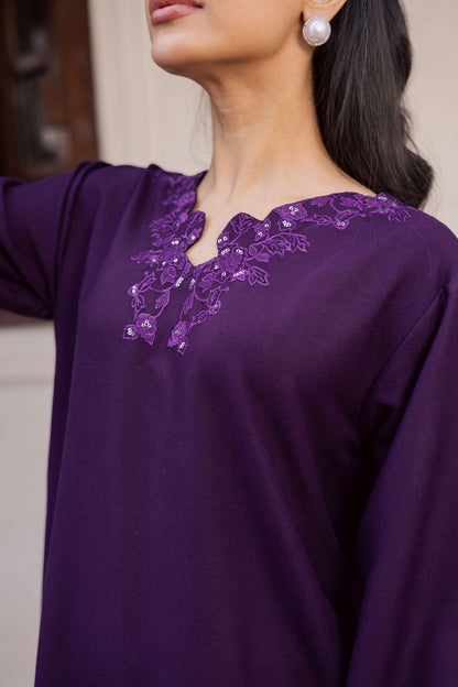 2PC Winter Embroidered Dress - 1209