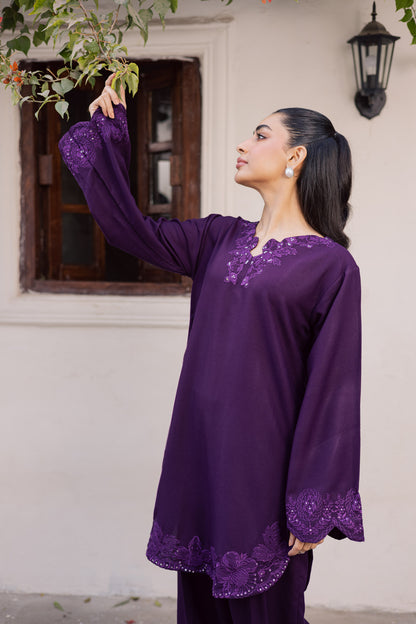 2PC Winter Embroidered Dress - 1209