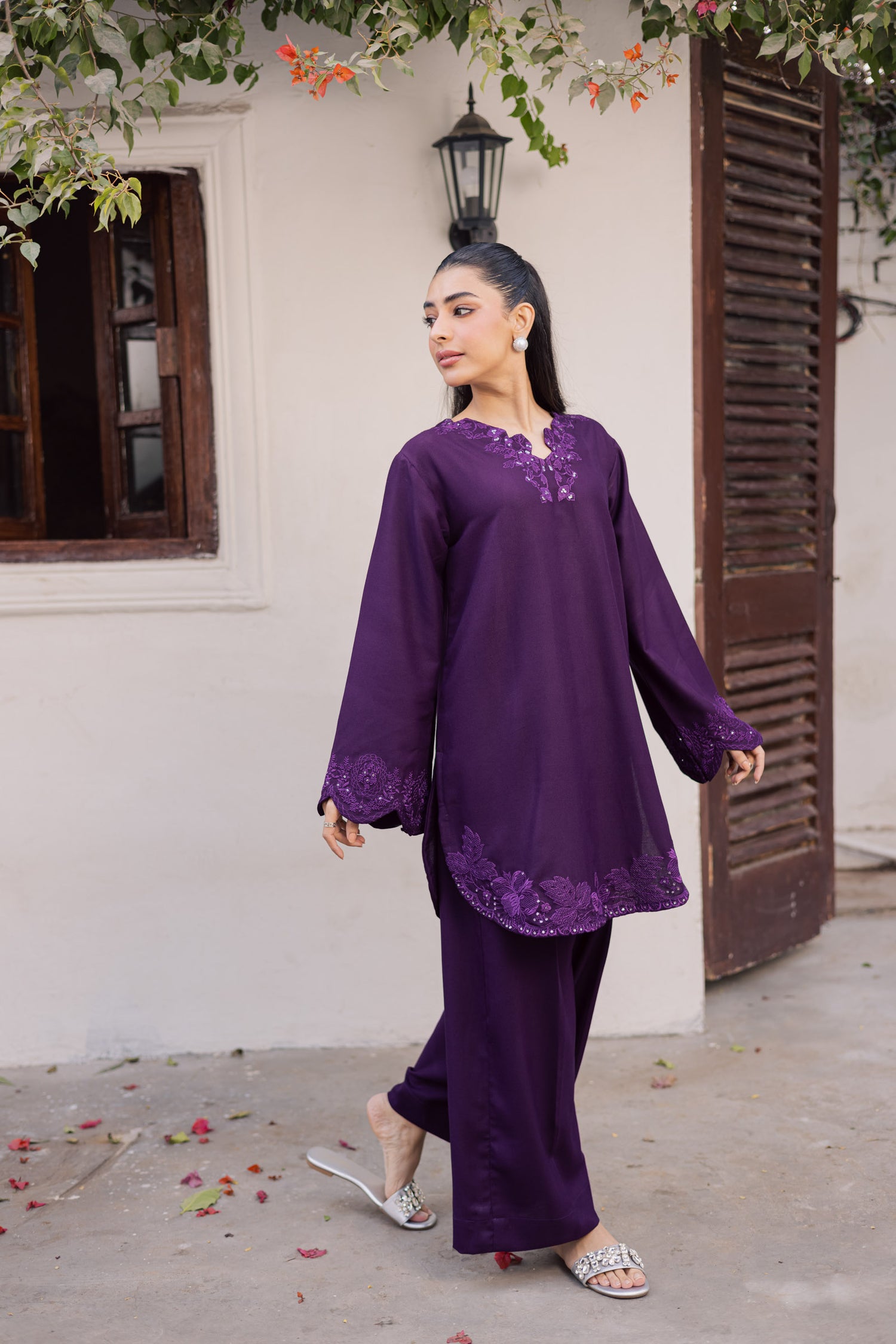 2PC Winter Embroidered Dress - 1209