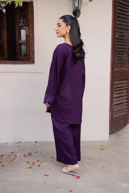 2PC Winter Embroidered Dress - 1209