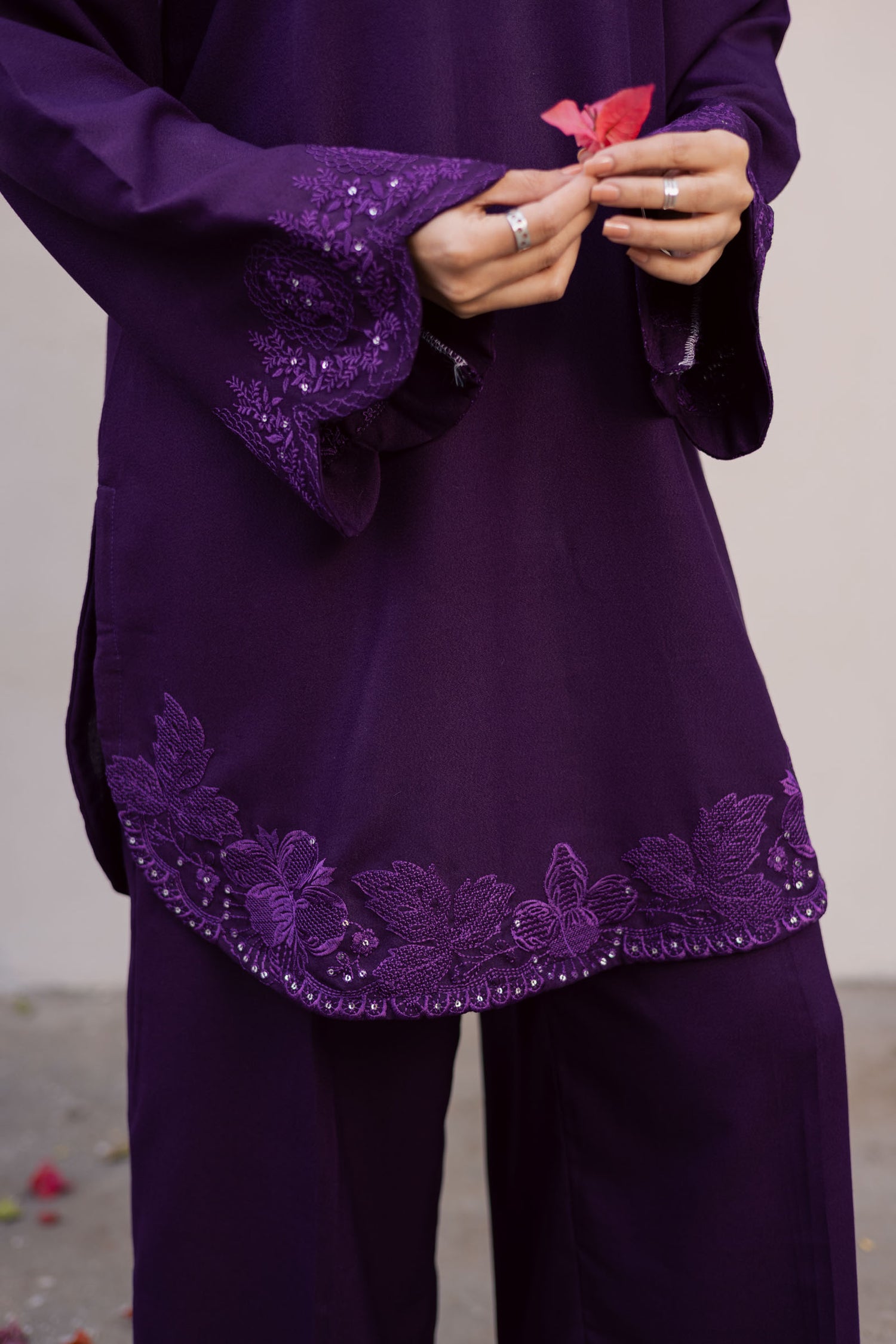 2PC Winter Embroidered Dress - 1209