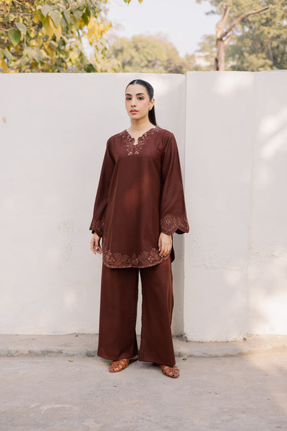 2PC Winter Embroidered Dress - 1210