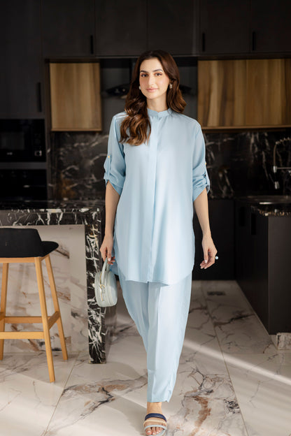 Solid 2PC Dress - SP-01 Ice Blue