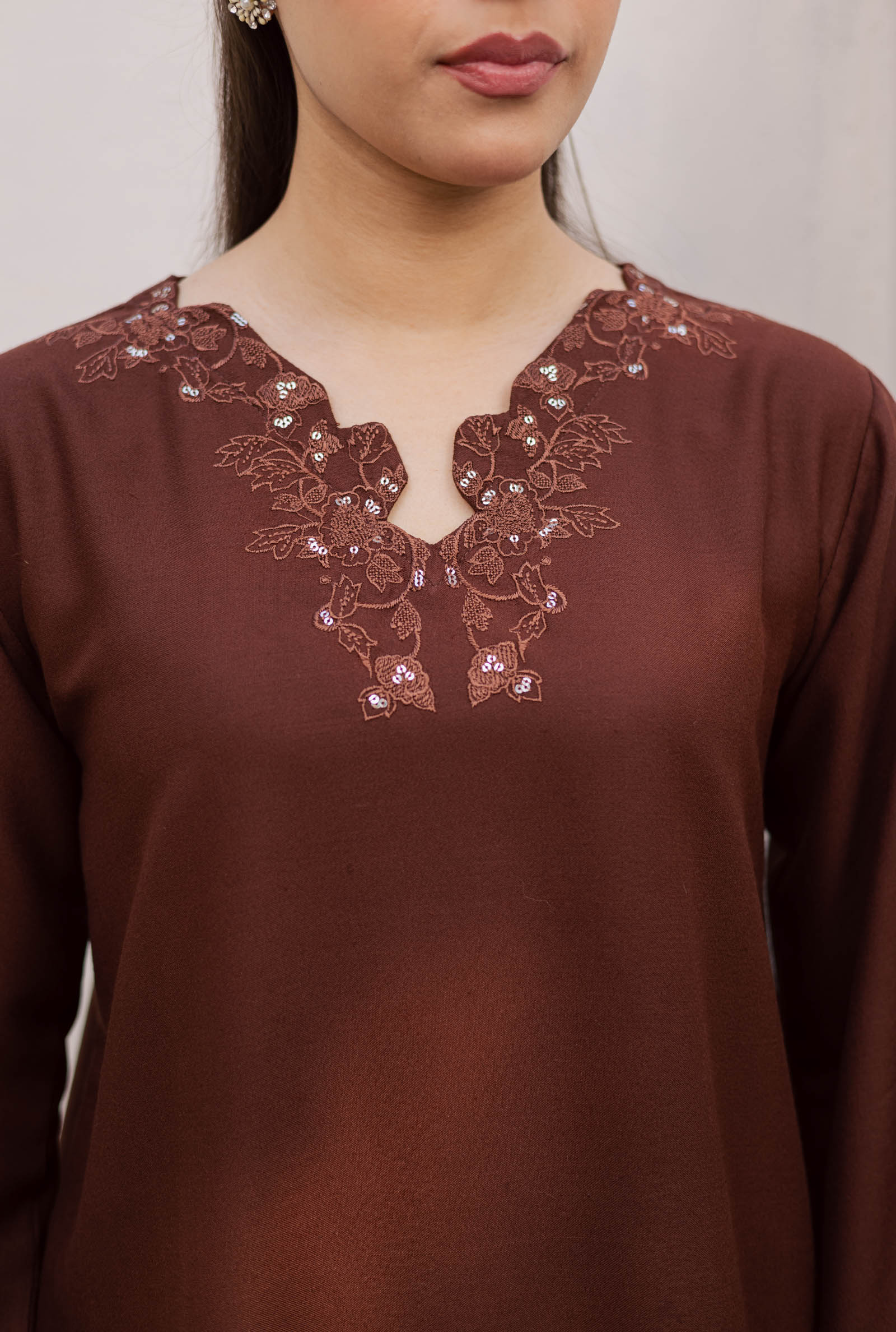 2PC Winter Embroidered Dress - 1210