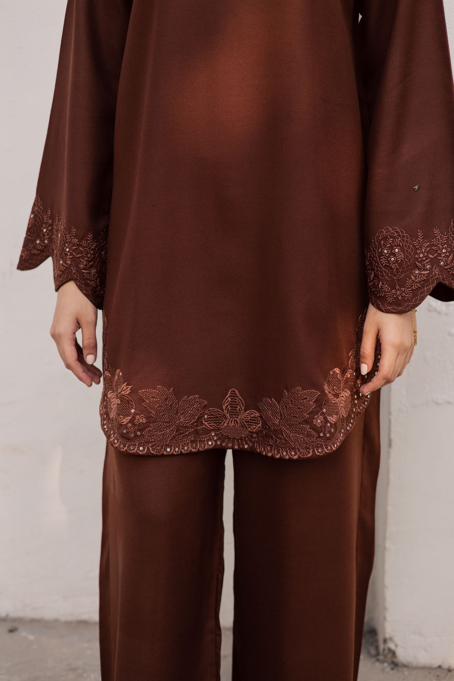 2PC Winter Embroidered Dress - 1210