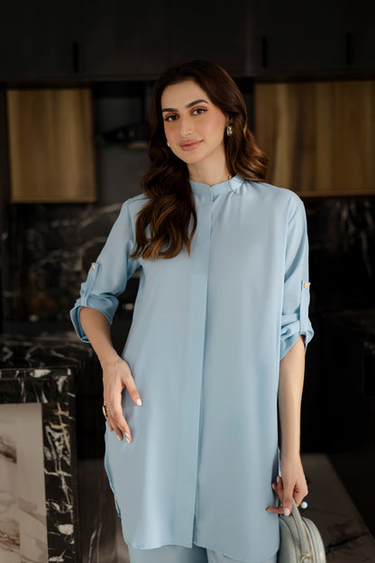 Solid 2PC Dress - SP-01 Ice Blue